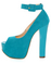 Luichiny More of It Blue Suede Platform Peep Toe Pumps