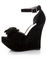 Luichiny Sav Vee Black Velvet Betty Bow-p Platform Wedges
