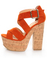 Luichiny Van Buren Orange Cork Super Platform Heels