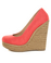 My Delicious Glow Coral Linen Espadrille Wedges