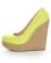 My Delicious Glow Yellow Neon Linen Espadrille Wedges