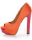 My Delicious Rainer Coral Multi Color Block Platform Heels