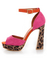 Madeline Girl Teddy Fuchsia & Leopard Print Color Block Heels