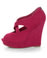Mona Mia Layla Fuchsia Suede Peep Toe Wedges