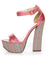 Mona Mia Salud Pink Metallic Glitter Stripe Platform Heels