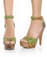 Mona Mia Trinidad Green & Tan Woven Platform Pumps