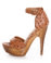 Mona Mia Trinidad Tan Ostrich Platform Pumps