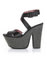 Michael Antonio Studio Rayann Black Satin Rhinestone Platforms