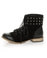 Mixx Cody 05 Black Studded Cuff Lace-Up Ankle Booties