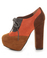 Mixx Fogo 09 Camel Kid Suede Color Block Modern Spectator Heels