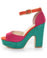 Mixx Kay 07 Fuchsia Micro Fiber Color Block Platform Heels