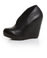 Matiko Jovanna Black Leather Side Part Hidden Wedges
