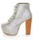 Promise Beacon Silver Glitter Hologram Lace-Up Platform Booties