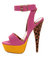 Promise Carlton Fuchsia Color Block Leopard Print Platform Heels