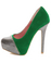 Promise Marino Green Metallic Cap Toe Platform Pumps