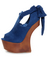 Privileged Ferra Royal Blue Tie-Back Shootie Heelless Platforms
