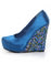 Privileged Gorgeous Royal Blue Rhinestone Platform Wedges