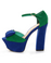 Privileged Poppy Green & Blue Color Block Platform Heels