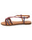 Qupid Athena 472A Coral Multi Striped Strappy Flat Sandals