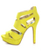 Qupid Gaze 239 Yellow Suede Strappy Bootie Pumps