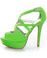 Qupid Glitter 113 Neon Green Lycra Strappy Platform Pumps