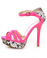 Qupid Glitter 120 Neon Pink Lycra & Python Platform Pumps