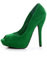 Qupid Heigl 01 Green Velvet Peep Toe Pumps