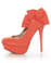 Qupid Neutral 212 Coral Suede Heel Flair Platform Pumps