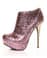 Qupid Neutral 237 Fuchsia Multi Glitter Bootie Pumps