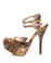 Qupid Onyx 07 Camel/Brown Snake Patent Keyhole Platform Pumps