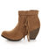 Qupid Priority 21 Camel Suede Fringe Ankle Boots
