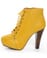 Qupid Puffin 06 Mustard Yellow Lace-Up Booties