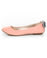Qupid Thesis 153 Pink Patent Back Bow Ballet Flats