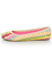 Soda Entree Fuchsia Multi Raffia Rainbow Woven Ballet Flats