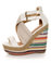 Soda Wilbur Off White Espadrille Stripes Platform Wedges