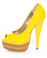 Shoe Republic LA Leisure Yellow Patent Chained Platform Pumps