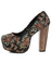 Shoe Republic LA Media Black Floral Tapestry Platform Heels