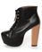 Shoe Republic LA Step Black Lace-Up Platform Ankle Boots