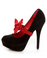 Promise Bachata Black Suede Bow-Strap Pumps