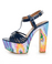 Shoe Republic LA Chic Blue Strappy T Strap Platform Heels