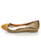 Shoe Republic LA Massimo Bronze Rhinestone Cap Toe Ballet Flats
