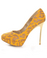 Shoe Republic LA Vezza Mustard & Gold Platform Pumps