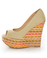 Speed Limit 98 Paco Beige Cotton Woven Wedges