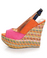 Speed Limit 98 Rayle Fuchsia Color Block Slingback Woven Wedges