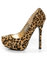 Yoki Giardina Leopard Print Suede Platform Pumps