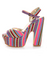 Yoki Kelly 12 Fuchsia Guatemala Striped Platform Heels