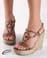 Soda Utopia Tan Python and Rope Me Up Platform Wedge