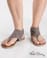 Wild Diva Livia 02 Gray Vegan Suede Thong Sandal