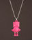 Mini Robot Necklace in Hot Pink