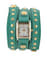 Times Square Wraparound Teal Leather Watch